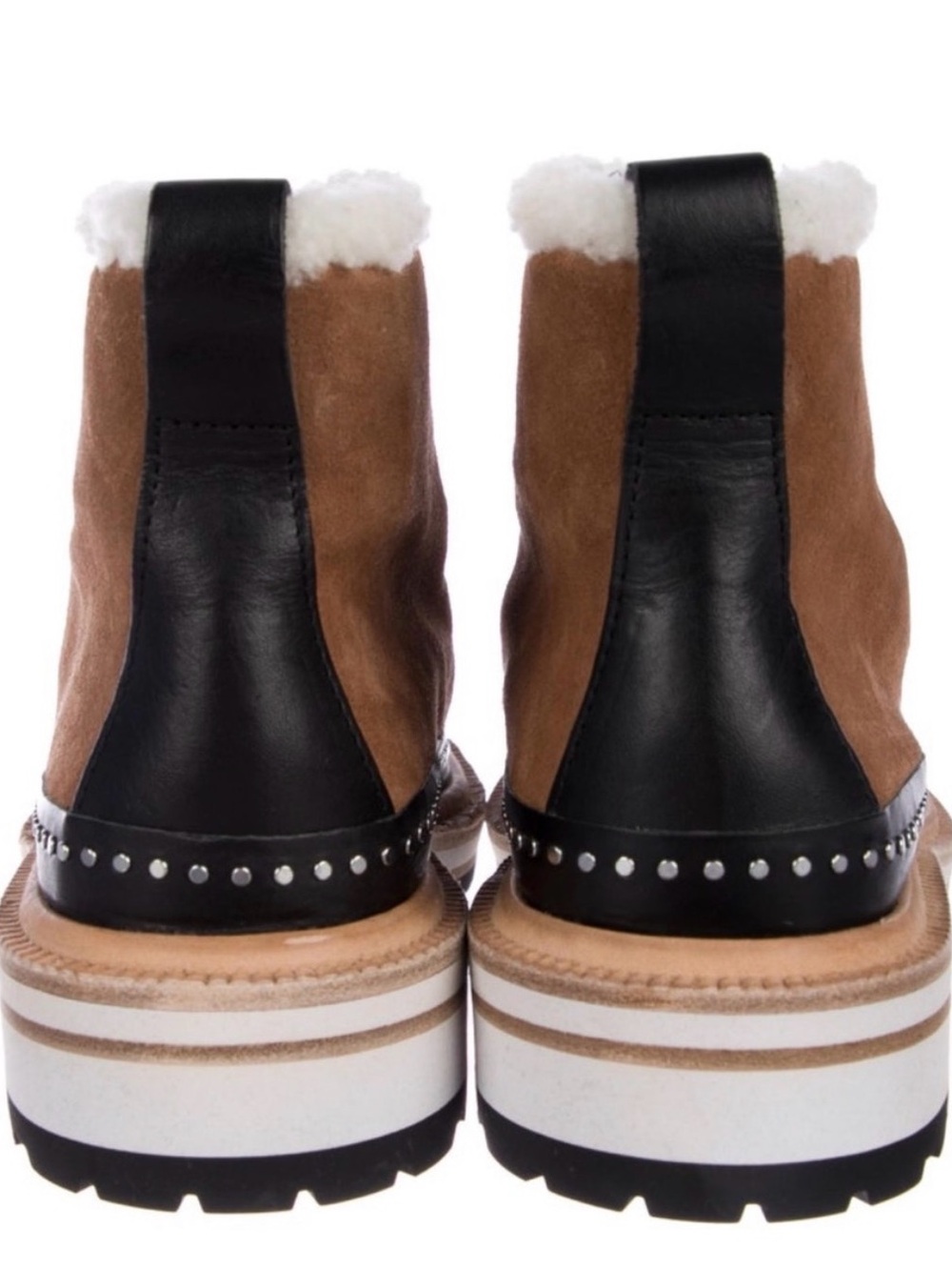 rag & bone Brown and Black Shearling-Trim Winter Boots